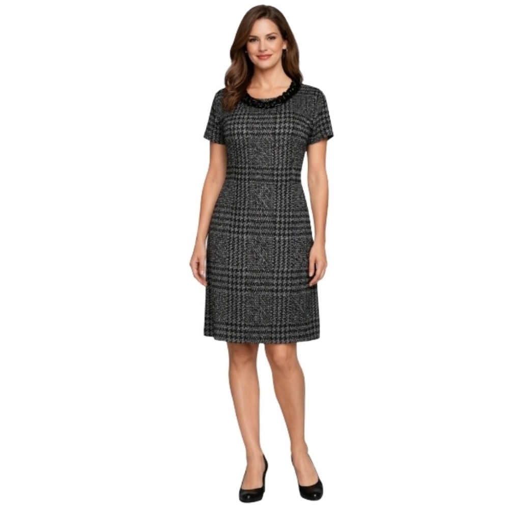 KARL LAGERFELD‎ Gray Plaid Dress Women's Size 8